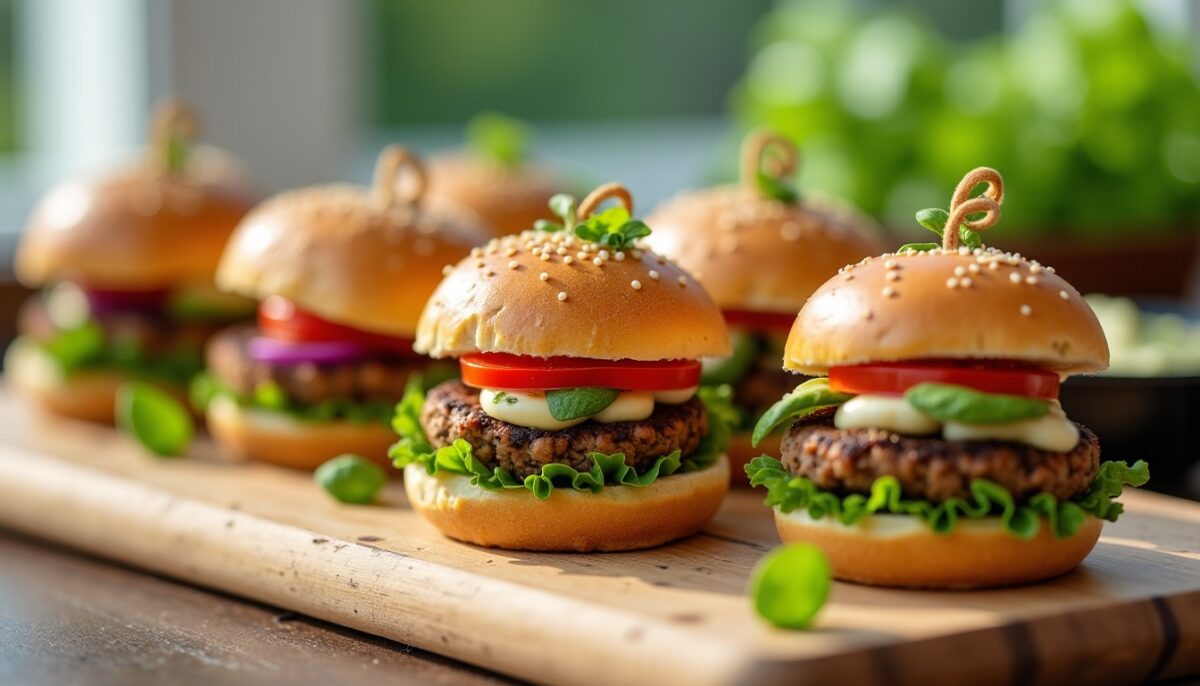 Mini burgers végétariens : recette simple et idées de garnitures savoureuses pour un apéritif sans viande