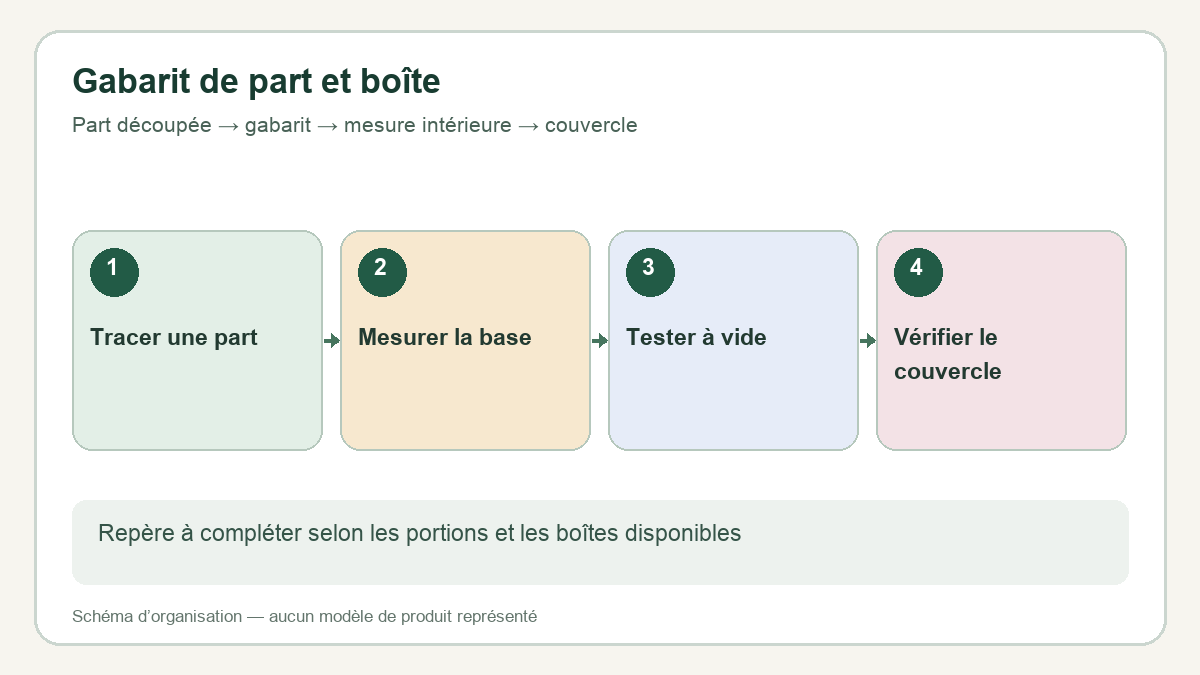 Mesurer les parts de cake avant de choisir une boîte